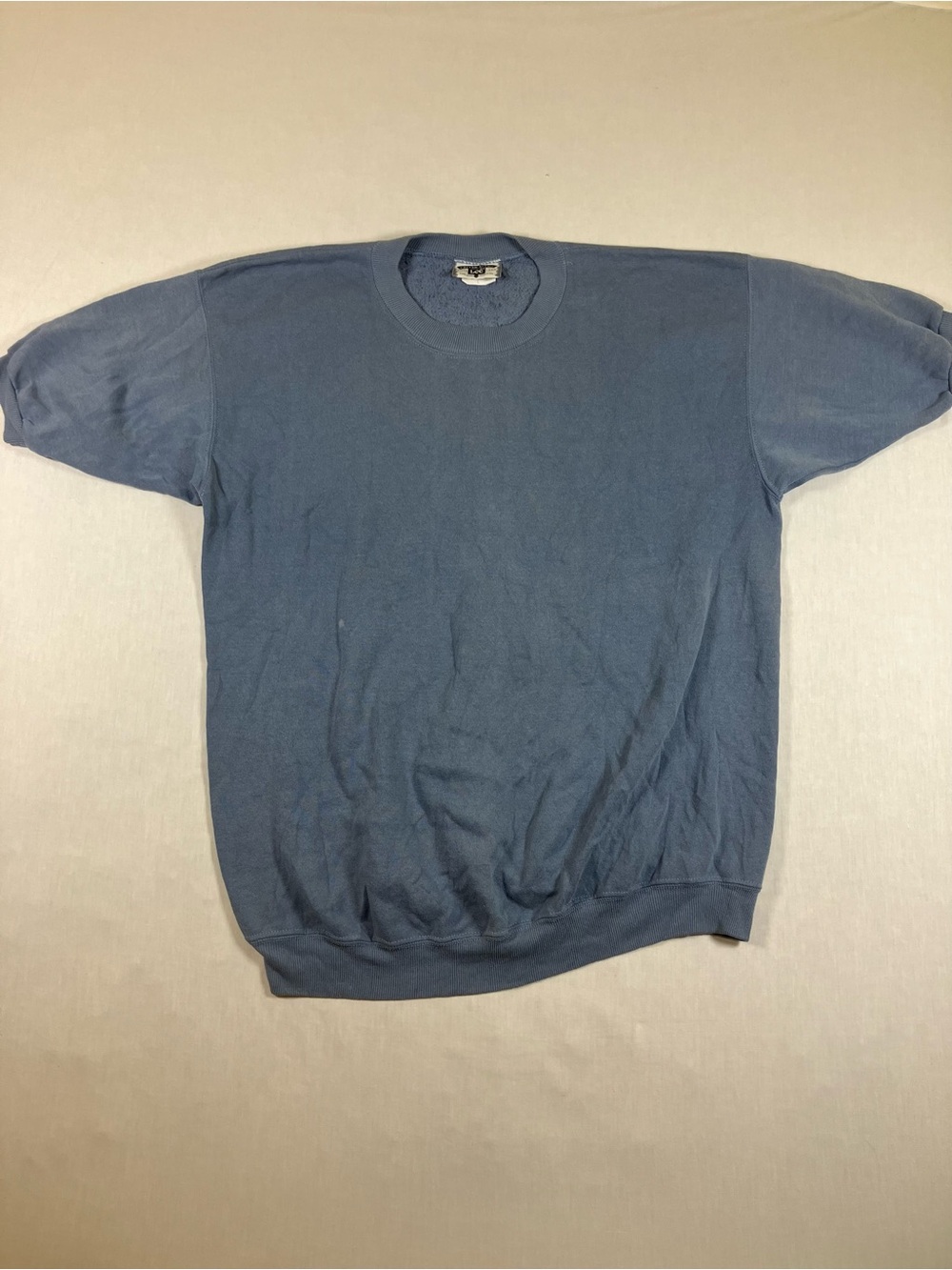 Vintage 90’s Lee Men's Short-Sleeve Crewneck Sweater in Slate Blue